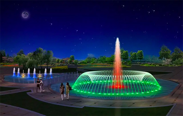 园林公园广场喷泉