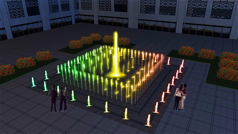<b>工业厂区方形广场音乐喷泉设计动画</b>