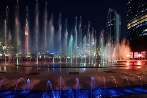 广州海心沙广场旱地音乐喷泉