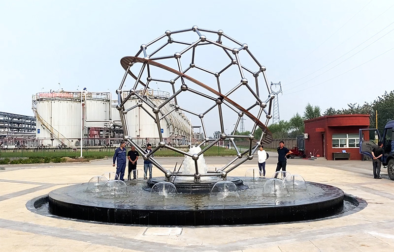 山西福马炭工厂圆形水景喷泉项目工程